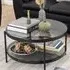 Bryan Round Coffee Table - Black, Smoked Glass
