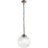 Brydon Small Ribbed Glass Pendant Light - Antique Brass