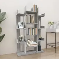 Bryson Bookcase with 13 Compartments - Grey Sonoma Oak