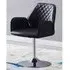 Bucketeer Swivel Dining Chair with Armrests - Black, Faux Leather