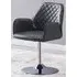 Bucketeer Swivel Dining Chair with Armrests - Grey, Faux Leather