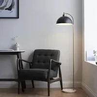 Budapest Floor Lamp - Antique Brass, Marble