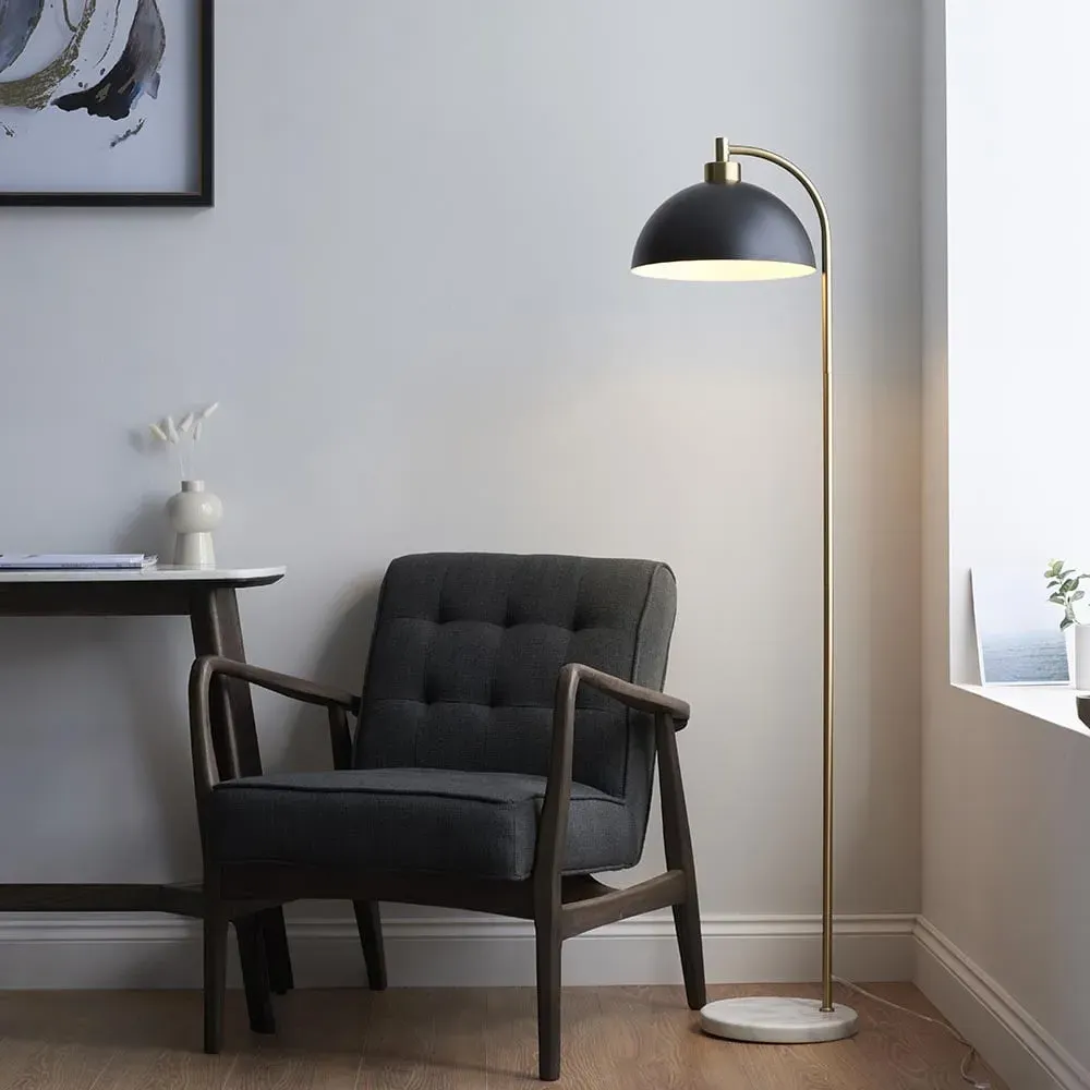 Budapest Floor Lamp - Antique Brass, Marble