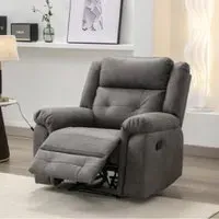 Budva 1-Seater Recliner Sofa - Dark Grey, Fabric