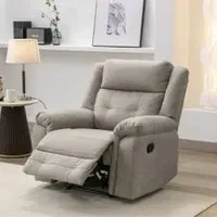 Budva 1-Seater Recliner Sofa - Light Grey, Fabric