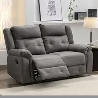 Budva 2-Seater Recliner Sofa - Dark Grey, Fabric