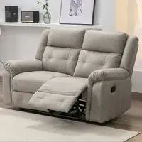 Budva 2-Seater Recliner Sofa - Light Grey, Fabric