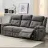Budva 3-Seater Recliner Sofa - Dark Grey, Fabric