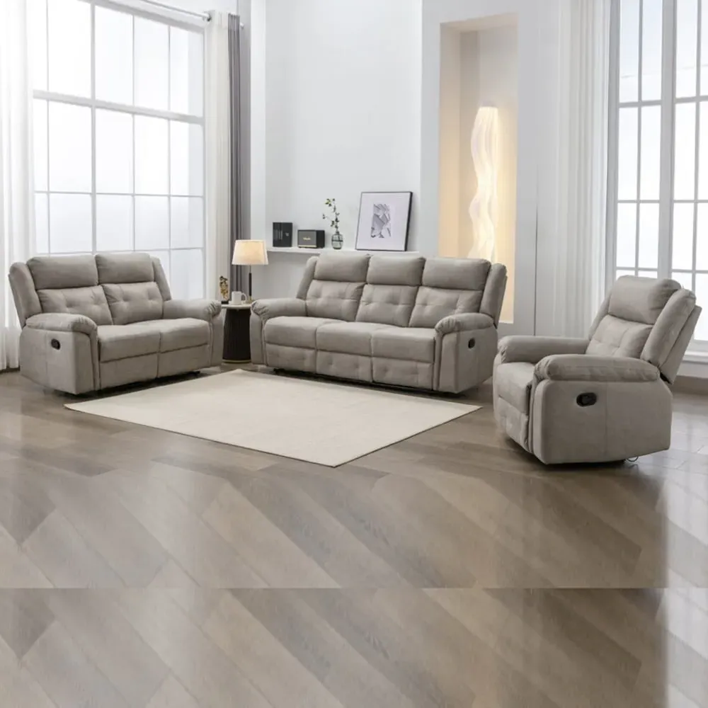 Budva Reclining Sofa Suite - Light Grey, Fabric product