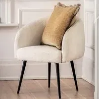 Bugaati Fabric Tub Chair with Black Legs - Off White