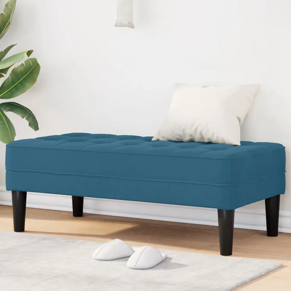 Bunnell Hallway Seating Bench - Blue, Velvet