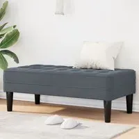 Bunnell Hallway Seating Bench - Grey, Velvet