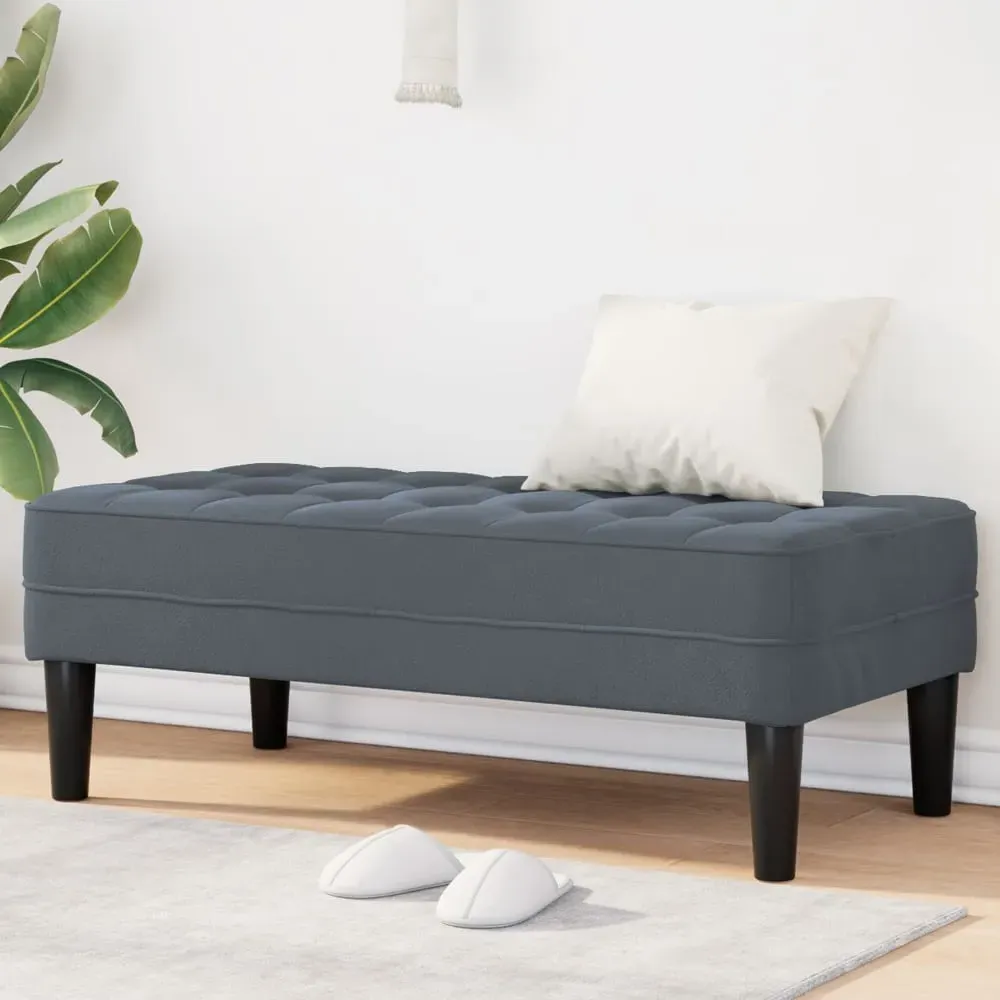 Bunnell Hallway Seating Bench - Grey, Velvet