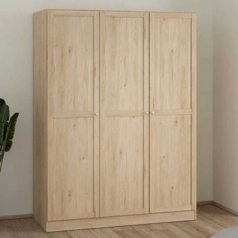 Burbank 3-Door Wardrobe - Hickory Oak