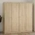 Burbank 4-Door Wardrobe - Hickory Oak