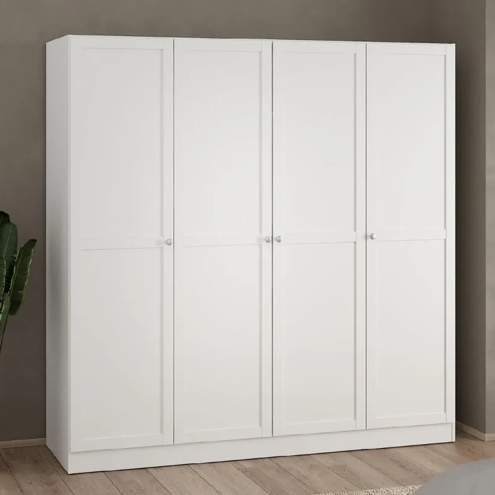 Burbank 4-Door Wardrobe - White