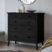 Burbank 5 Drawer Chest - Black, Oak