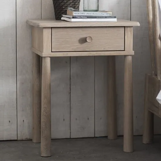 Burbank Bedside Cabinet with 1 Drawer - Oak