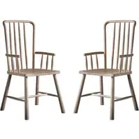 Burbank Carver Dining Chairs Pair - Oak