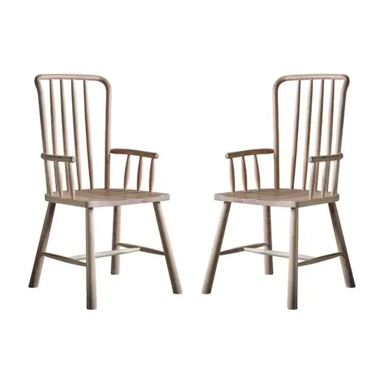 Burbank Carver Dining Chairs Pair - Oak image