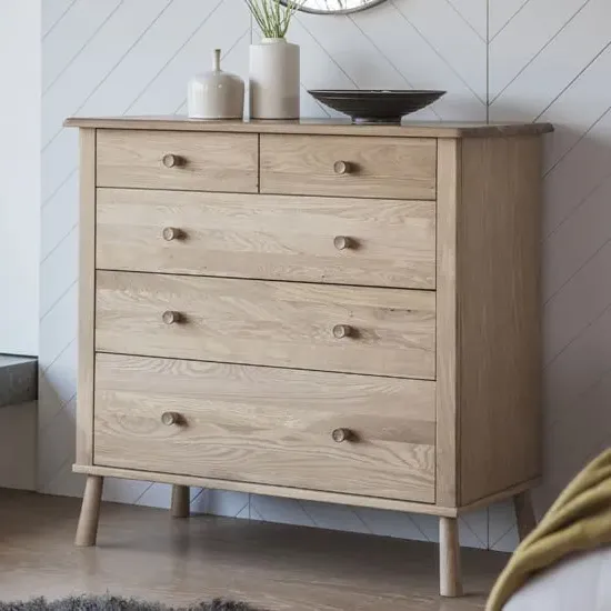 Burbank Chest of 5 Drawers - Oak