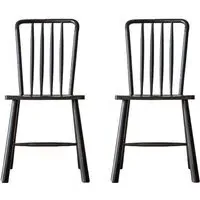 Burbank Dining Chairs Pair - Black, Oak