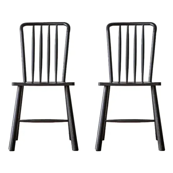 Burbank Dining Chairs Pair - Black, Oak image