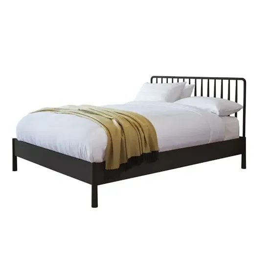 Burbank Double Spindle Bed - Black, Oak