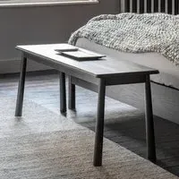 Burbank Oak Wood Dining Bench - Black