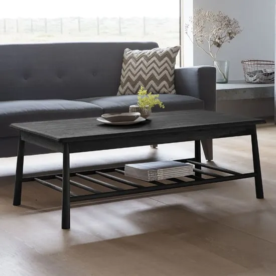 Burbank Rectangular Coffee Table - Black, Oak image