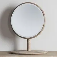 Burbank Round Dressing Mirror - Oak