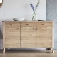 Burbank Sideboard with 3 Doors 3 Drawers - Oak