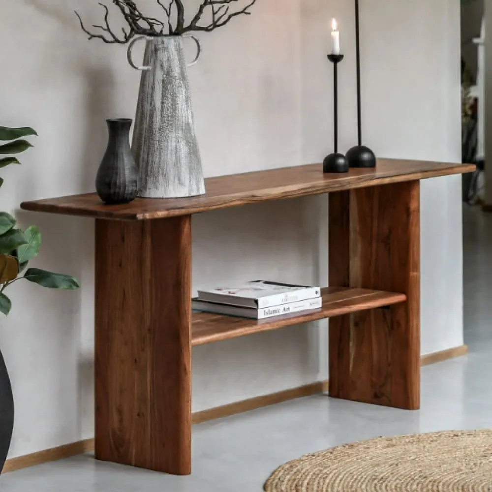 Burden Rectangular Console Table - Natural, Acacia Wood