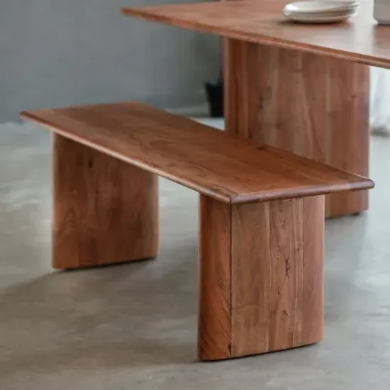 Burden Small Rectangular Dining Bench - Natural