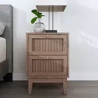 Burdon Bedside Cabinet with 2 Drawers - Oak