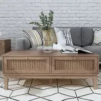 Burdon Coffee Table with 2 Drawers - Oak
