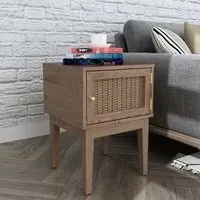Burdon Lamp Table with 1 Door - Oak