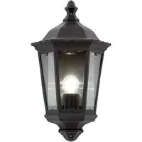 Burford Small Wall Light - Matt Black, Clear Glass