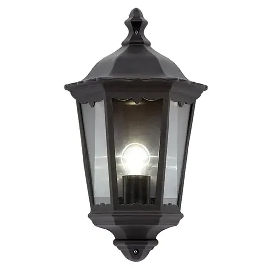 Burford Small Wall Light - Matt Black, Clear Glass image