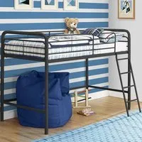 Burg Single Mid Sleeper Bed - Black, Metal alternate view