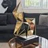 Burleson Polygon Sculpture with Black Metal Base - Gold