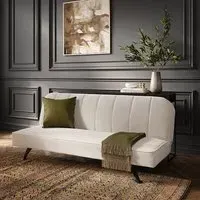 Burlington Sofa Bed with Black Legs - Ivory, Fabric