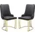 Burma Dining Chairs with Gold Frame - Black, PU Leather