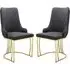 Burma Dining Chairs with Gold Frame - Charcoal, PU Leather