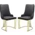 Burma Dining Chairs with Gold Frame - Grey, PU Leather