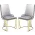 Burma Dining Chairs with Gold Frame - Silver, PU Leather