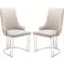 Burma Dining Chairs with Steel Frame - Beige, PU Leather