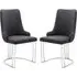Burma Dining Chairs with Steel Frame - Charcoal, PU Leather