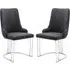 Burma Dining Chairs with Steel Frame - Grey, PU Leather