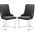 Burma Dining Chairs with Steel Frame - Grey, Velvet